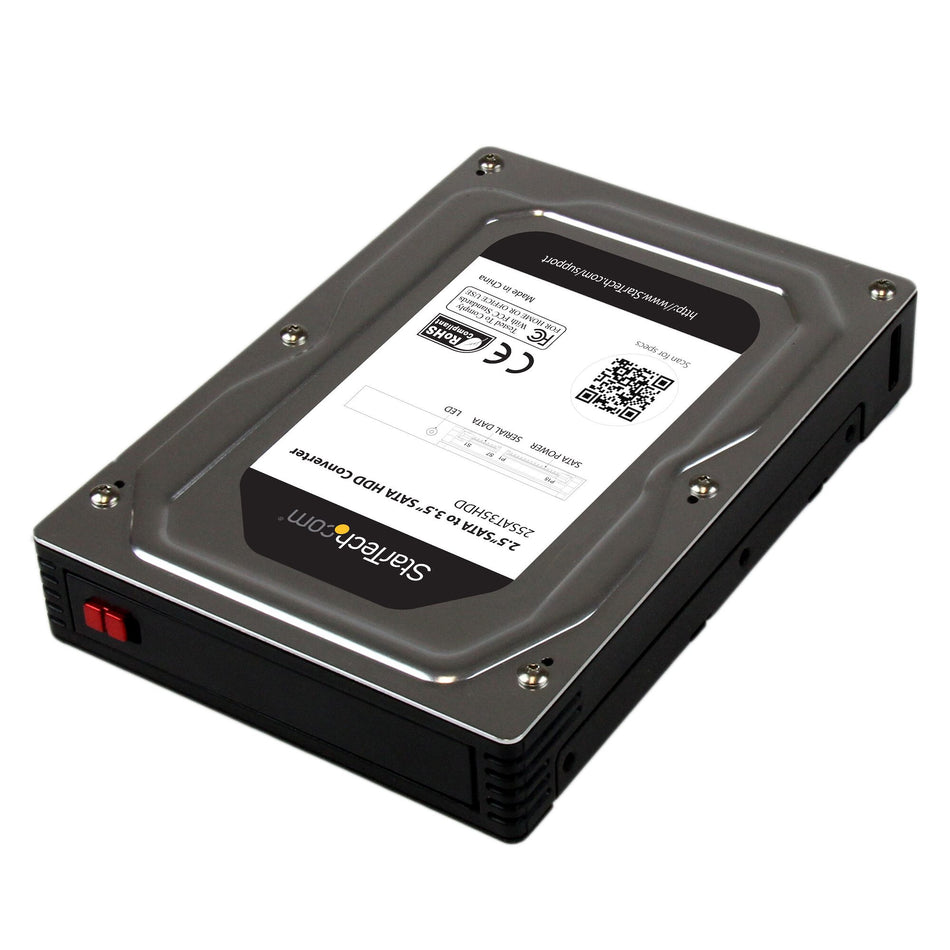 StarTech.com 2.5” to 3.5” SATA Aluminum Hard Drive Adapter Enclosure with SSD / HDD Height up to 12.5mm