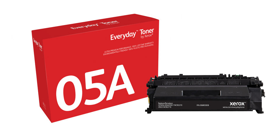 Everyday™ Black Toner by Xerox compatible with HP 05A (CE505A), Standard capacity