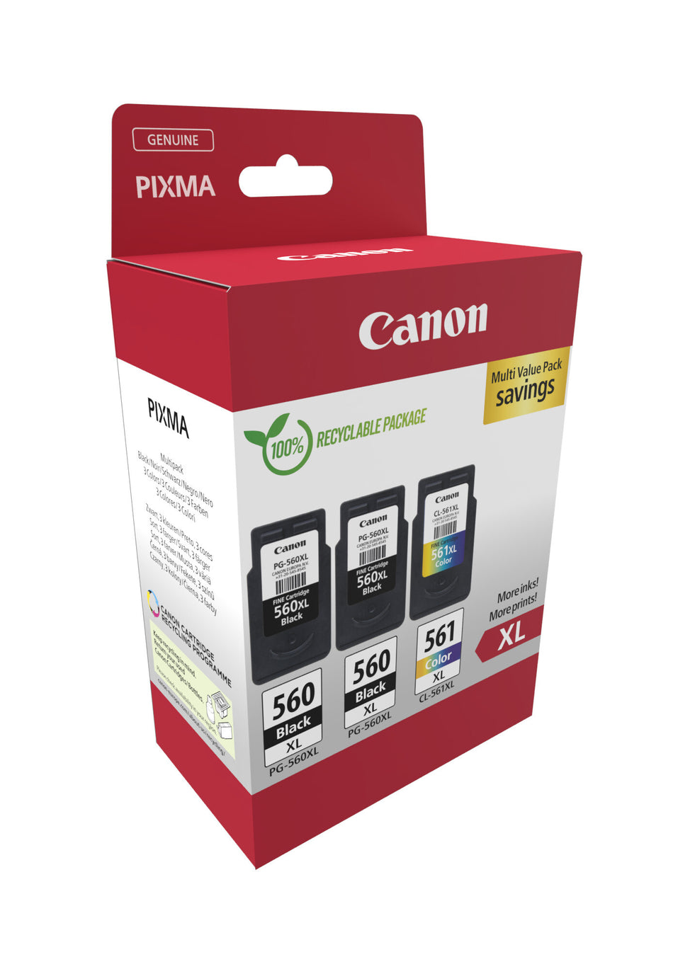 Canon 3712C009 ink cartridge 3 pc(s) Original High (XL) Yield Black, Cyan, Magenta, Yellow