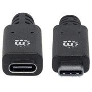 Manhattan USB-C to USB-C Extension Cable, 50cm, Male to Female, 10 Gbps (USB 3.2 Gen2 aka USB 3.1), 5A (super fast charging), SuperSpeed+ USB, Black, Lifetime Warranty