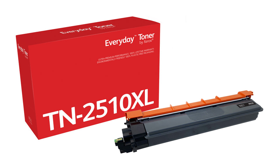 Everyday™ Black Toner by Xerox compatible with Brother TN2510XL, High capacity