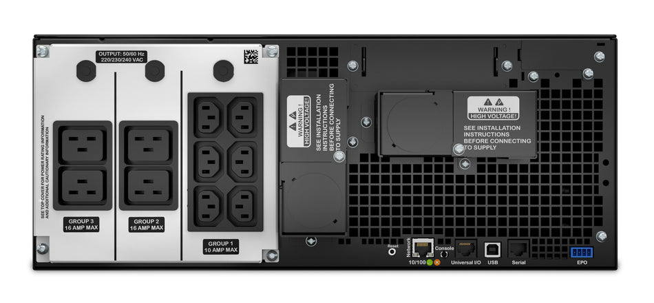 APC Smart-UPS On-Line SRT6KRMXLI - 6kW/VA, 6x C13 + 4x C19 + hardwire 1 phase output, rack mountable, Embedded NMC