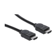 Manhattan HDMI 4K@30Hz Cable, 1m, Suitable for ALL 1080p/HD and majority of 4K uses (check your system 4K specification to be sure), Male to Male, Black, Ultra HD 4k x 2k, Lifetime Warranty, High Speed, Equivalent to HDMM1M
