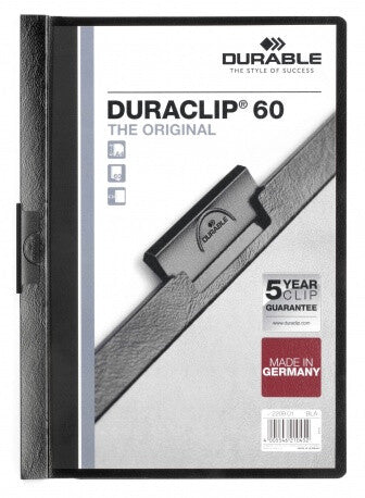 Durable Duraclip 60 report cover PVC Black, Transparent