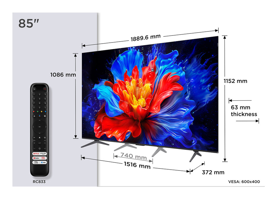 TCL P8K 85P8K 85" 4K QLED HDR Smart TV