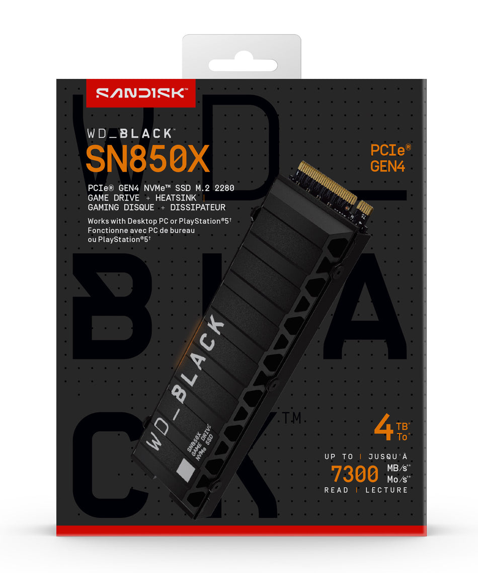 SanDisk WD_BLACK™ SN850X NVMe™ SSD POWERED BY 4 TB, [With Heatsink]