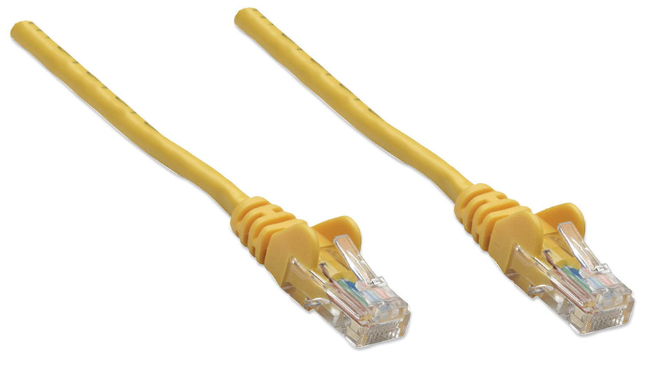 Intellinet Network Patch Cable, Cat5e, 5m, Yellow, CCA, U/UTP, PVC, RJ45, Gold Plated Contacts, Snagless, Booted, Lifetime Warranty, Polybag