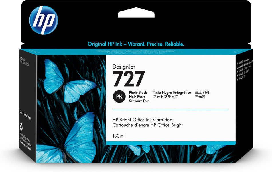 HP 727 130-ml Photo Black DesignJet Ink Cartridge