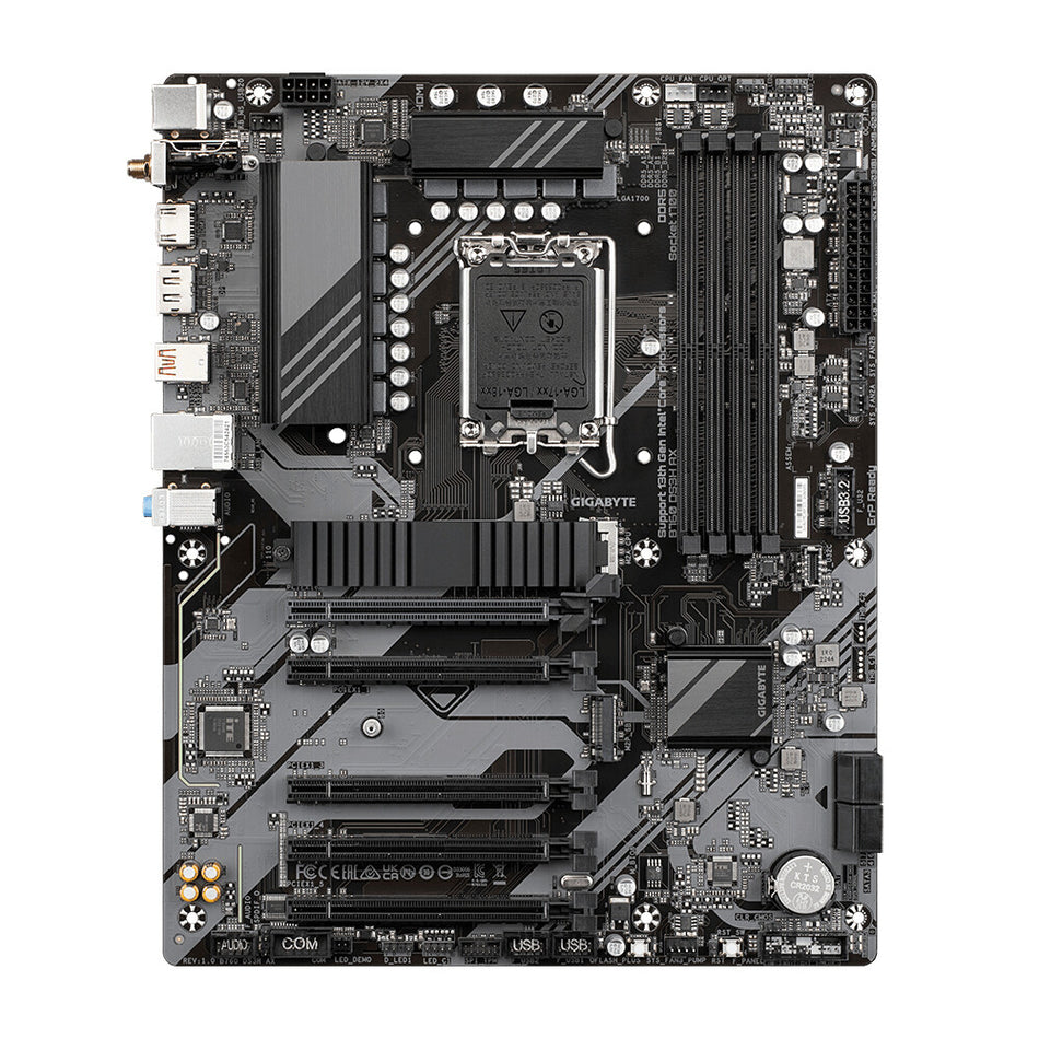 GIGABYTE B760 DS3H AX Motherboard - Supports Intel Core 14th Gen CPUs, 8+2+1 Phases Digital VRM, up to 7600MHz DDR5 (OC), 2xPCIe 4.0 M.2, Wi-Fi 6E, 2.5GbE LAN, USB 3.2 Gen 2