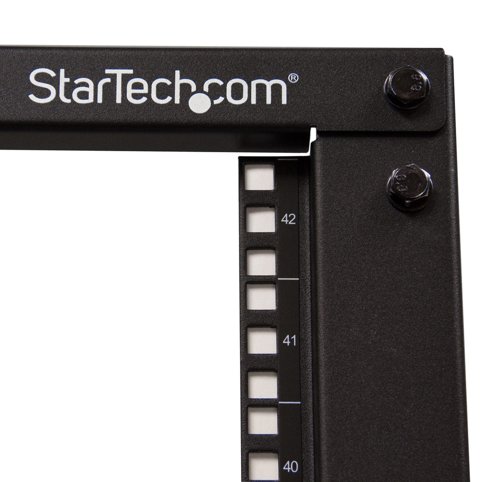 StarTech.com 4-Post 42U Mobile Open Frame Server Rack, Four Post 19" Network Rack with Wheels, Rolling Rack with Adjustable Depth for Computer/AV/Data/IT Equipment - Casters, Leveling Feet or Floor Mounting