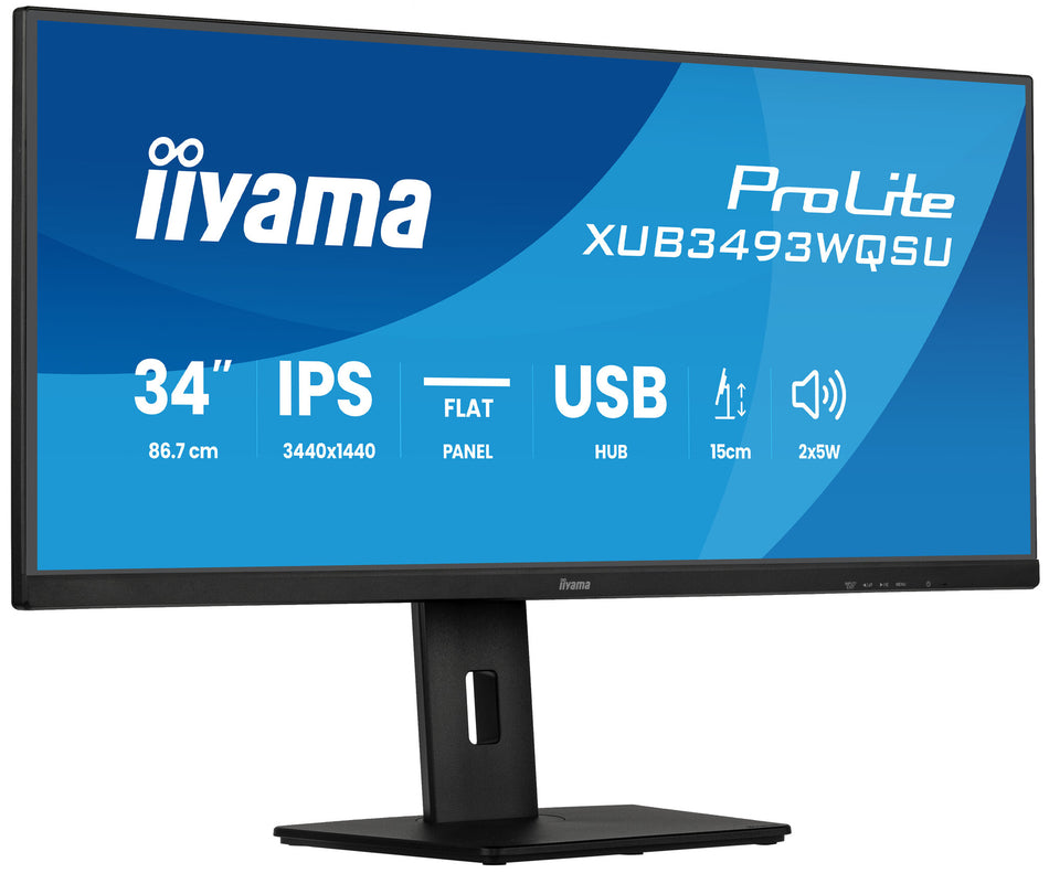 iiyama ProLite 34” IPS ultra-wide flat screen with PiP, PBP and height adjustable stand
