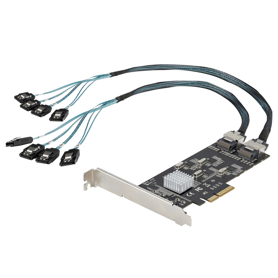 StarTech.com 8 Port SATA PCIe Card - PCI Express 6Gbps SATA Expansion Adapter Card with 4 Host Controllers - SATA PCIe Controller Card - PCI-e x4 Gen 2 to SATA III - SATA HDD/SSD