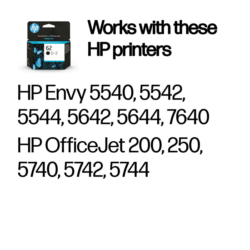 HP 62 Black Original Ink Cartridge