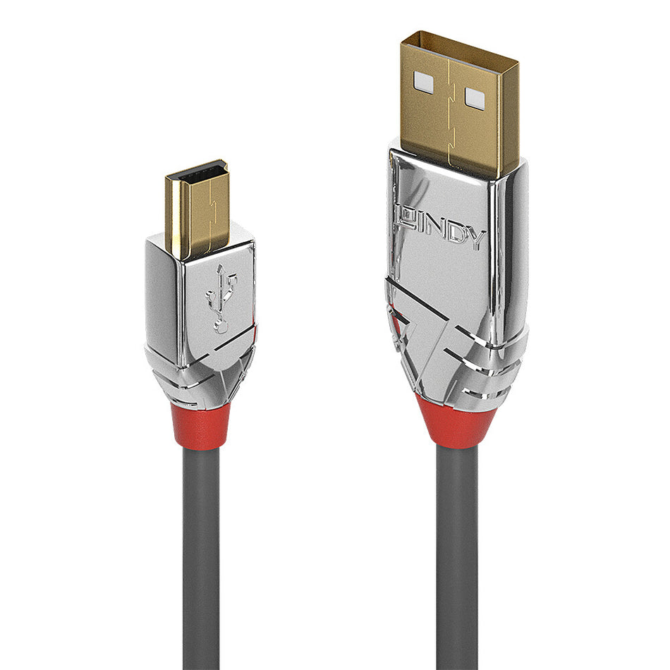 Lindy 2m USB 2.0 Type A to Mini-B Cable, Cromo Line