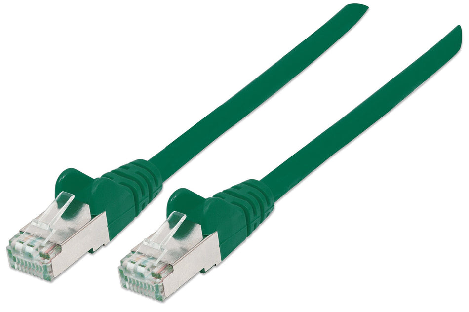 Intellinet Network Patch Cable, Cat5e, 3m, Green, CCA, SF/UTP, PVC, RJ45, Gold Plated Contacts, Snagless, Booted, Lifetime Warranty, Polybag