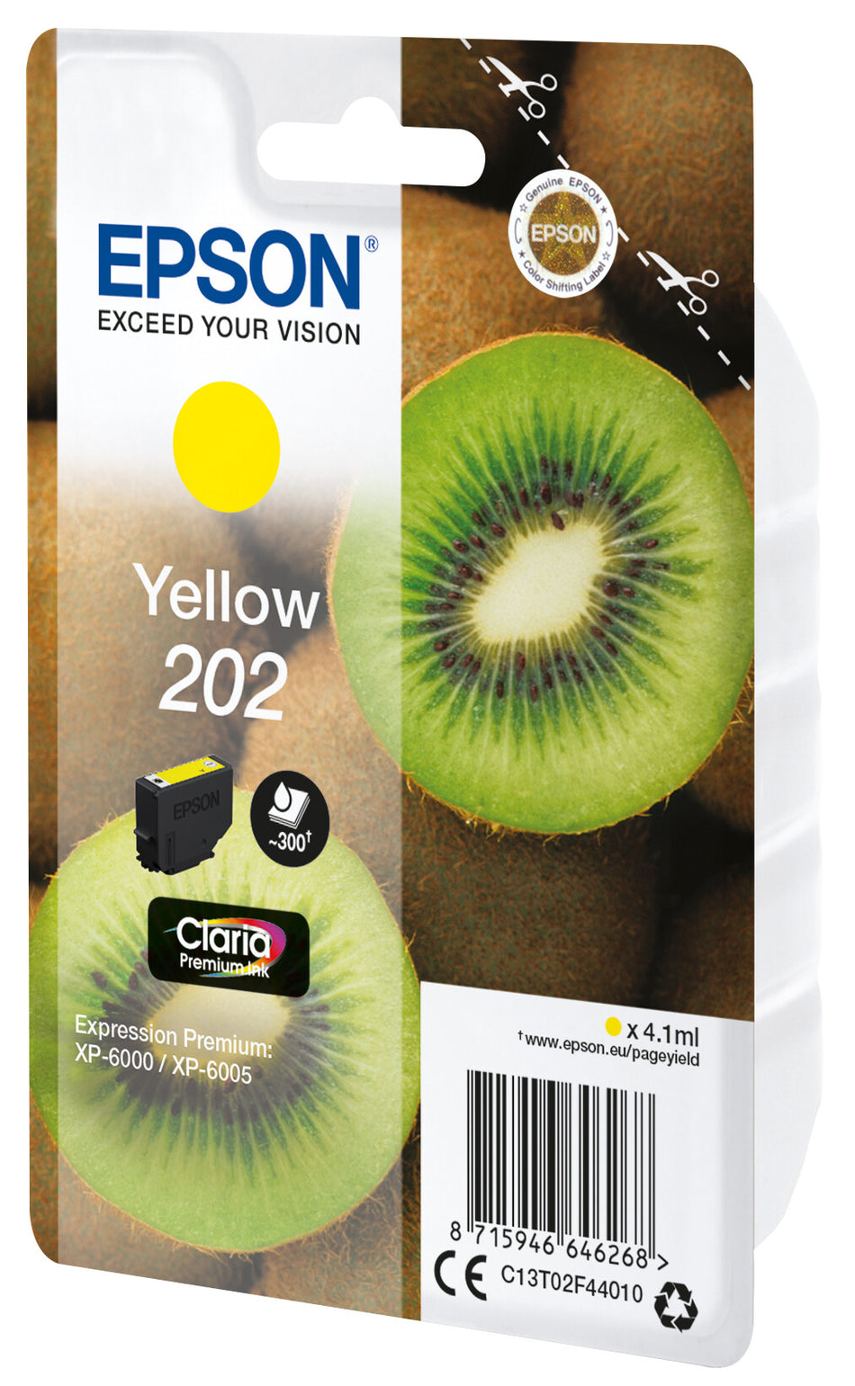 Epson Kiwi Singlepack Yellow 202 Claria Premium Ink