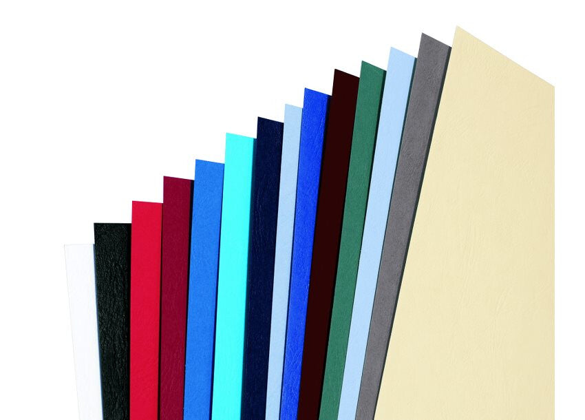 GBC LeatherGrain Binding Covers 250gsm with window A4 Black (50)