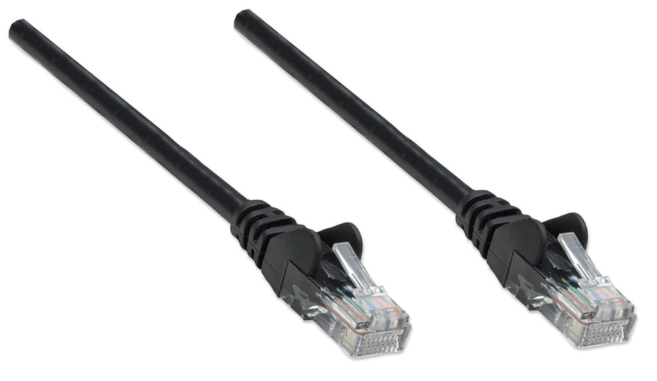 Intellinet Network Patch Cable, Cat5e, 1.5m, Black, CCA, U/UTP, PVC, RJ45, Gold Plated Contacts, Snagless, Booted, Lifetime Warranty, Polybag