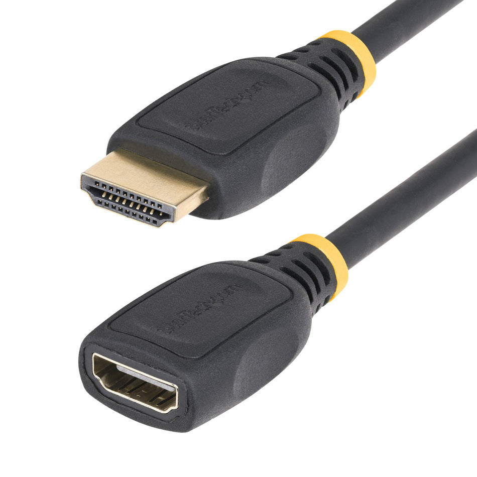 StarTech.com 18in (0.5m) HDMI 2.0 Extension Cable, High Speed HDMI Port Saver Cable, 4K 60Hz, HDMI Male to Female Extension Adapter Cord, HDMI Extension Cable, M/F