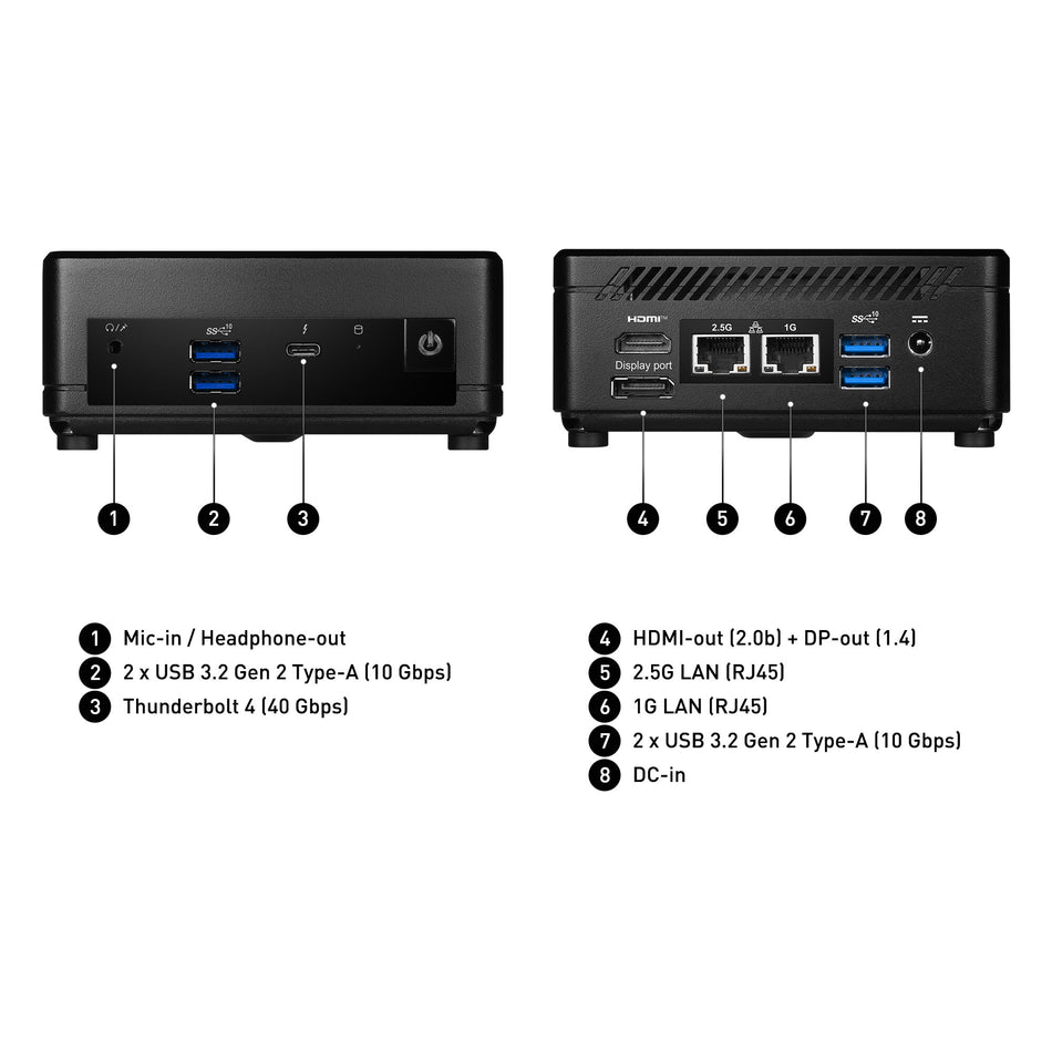 MSI Cubi 5 12M Intel Core i3 1215U Barebone, NUC, SFF, Mini Computer, HTPC, (NO RAM, NO Storage, NO OS), UHD Graphics/ThunderBolt 4/Type C/HDMI/DisplayPort/Dual LAN/WiFi 6E/BT 5.3/VESA