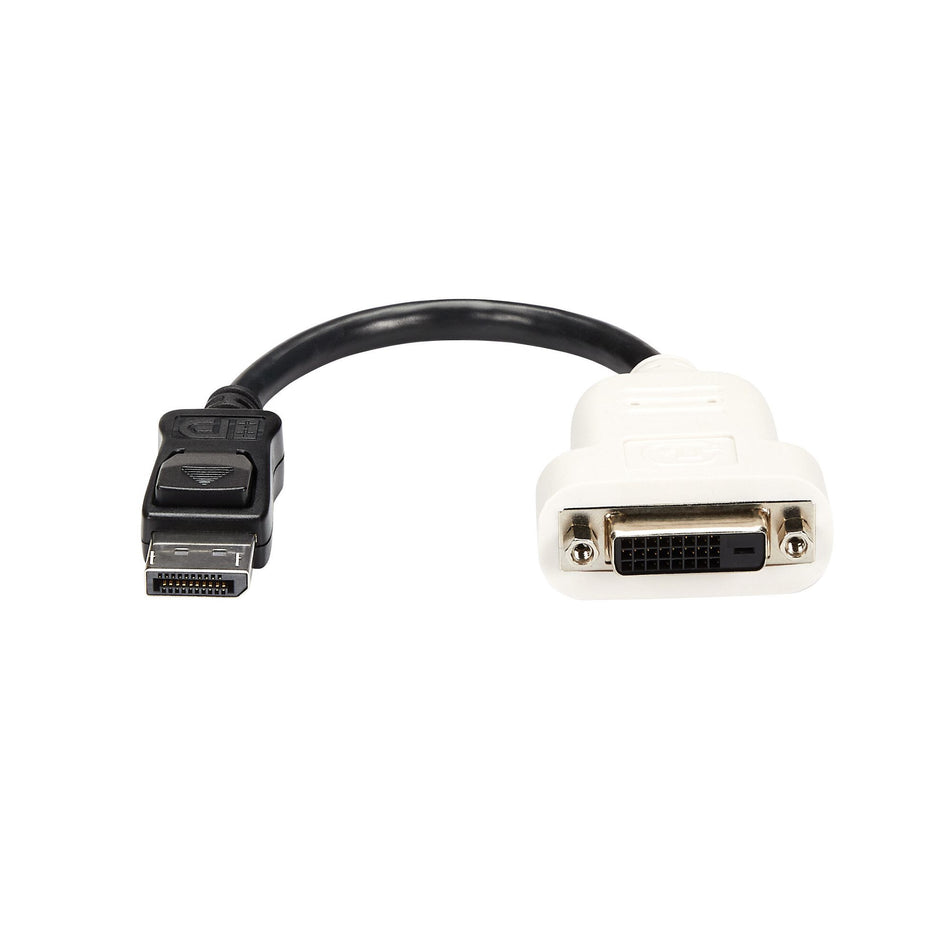 StarTech.com DisplayPort to DVI Adapter - DisplayPort to DVI-D Adapter/Video Converter - 1080p - DP 1.2 to DVI Monitor/Display Cable Adapter Dongle - DP to DVI Adapter - Latching DP Connector