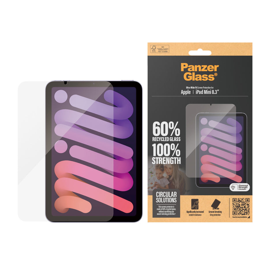 PanzerGlass ® Screen Protector iPad Mini 8.3'' (2021, 2024) | Ultra-Wide Fit