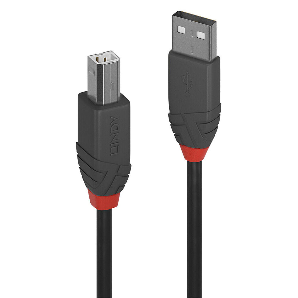 Lindy 3m USB 2.0 Type A to B Cable, Anthra Line