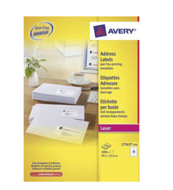 Avery L7162-250 addressing label Self-adhesive label White