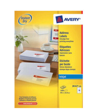 Avery J8162-100 addressing label Self-adhesive label White