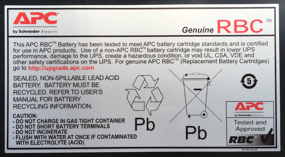 APC Replacement Battery Cartridge #11 Sealed Lead Acid (VRLA)