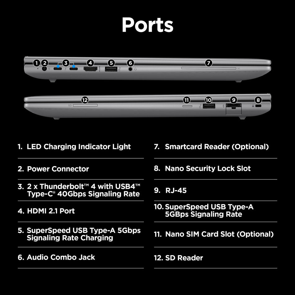 HP ZBook Power 16 inch G11 Mobile Workstation PC Wolf Pro Security Edition Intel Core Ultra 9 185H 40.6 cm (16") WUXGA 32 GB DDR5-SDRAM 1 TB SSD NVIDIA RTX 1000 Ada Wi-Fi 6E (802.11ax) Windows 11 Pro Grey
