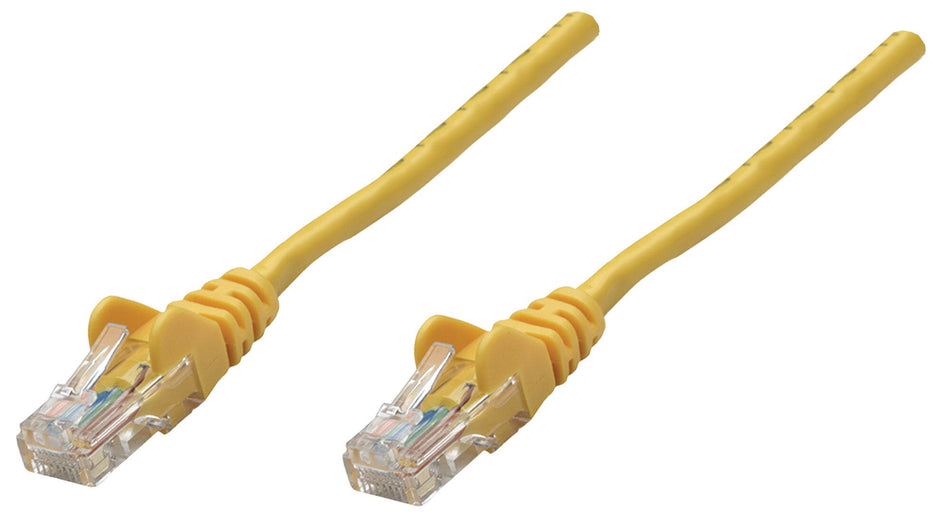 Intellinet Network Patch Cable, Cat6A, 0.25m, Yellow, Copper, S/FTP, LSOH / LSZH, PVC, RJ45, Gold Plated Contacts, Snagless, Booted, Lifetime Warranty, Polybag