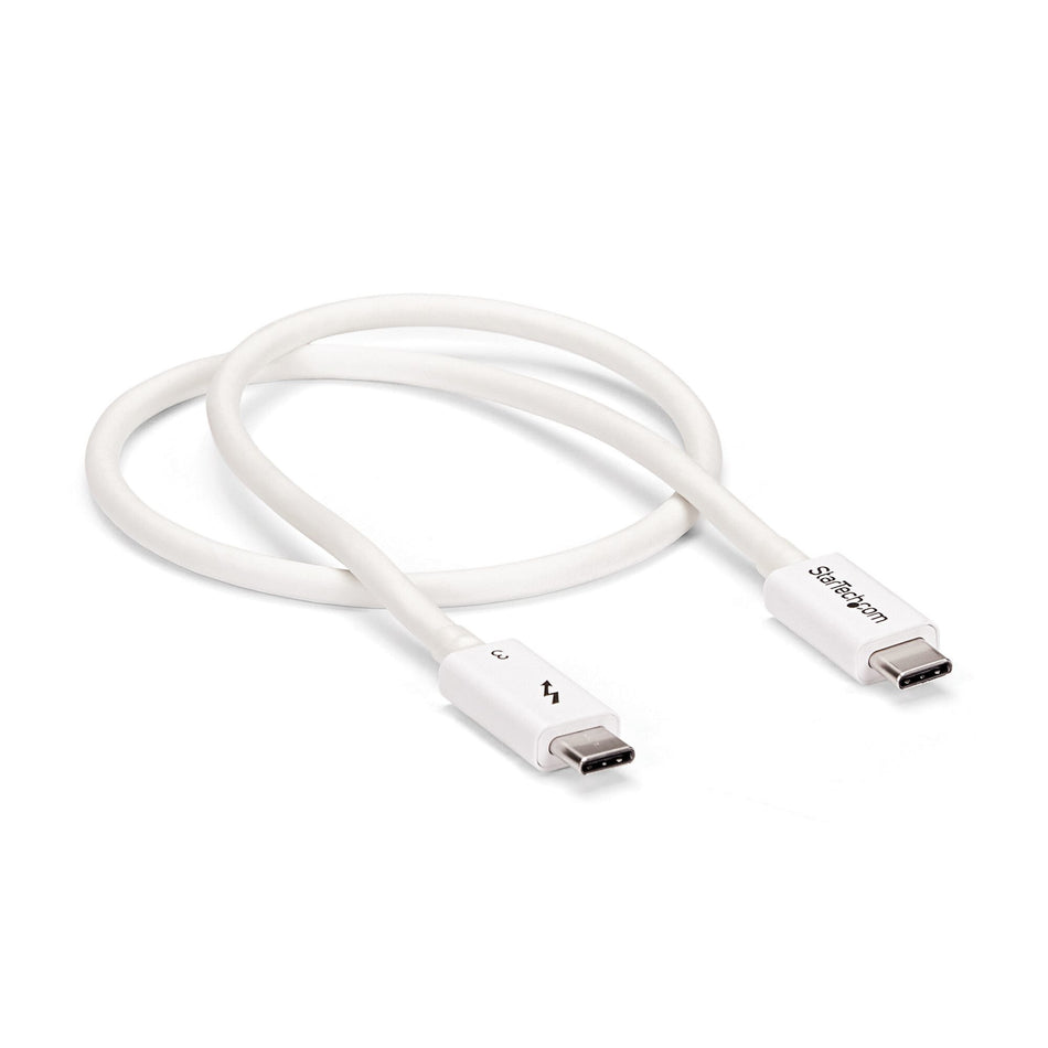 StarTech.com Thunderbolt 3 Cable - 40Gbps - 0.5m - White - Thunderbolt, USB, and DisplayPort Compatible