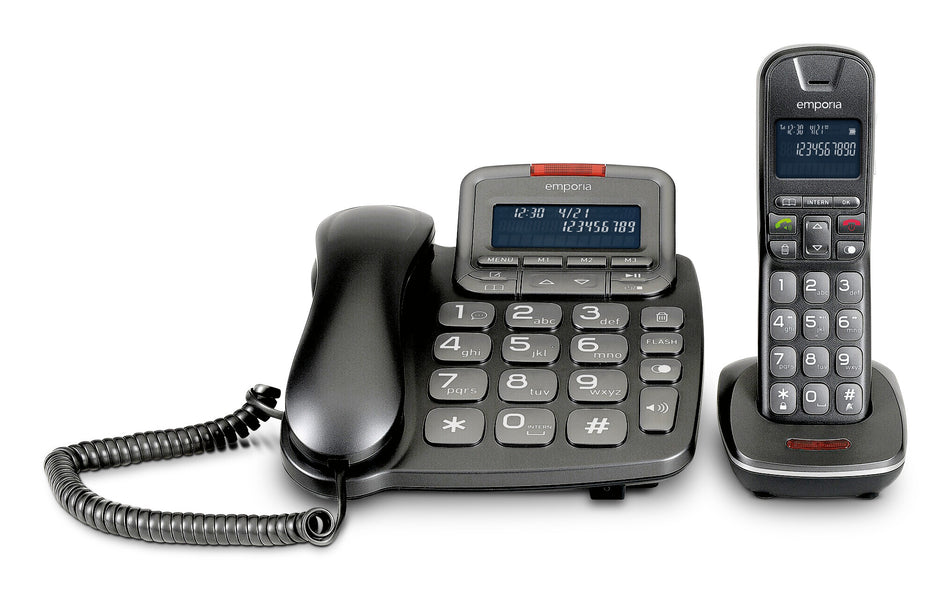 Emporia TH-21ABB Analog/DECT telephone Caller ID Black