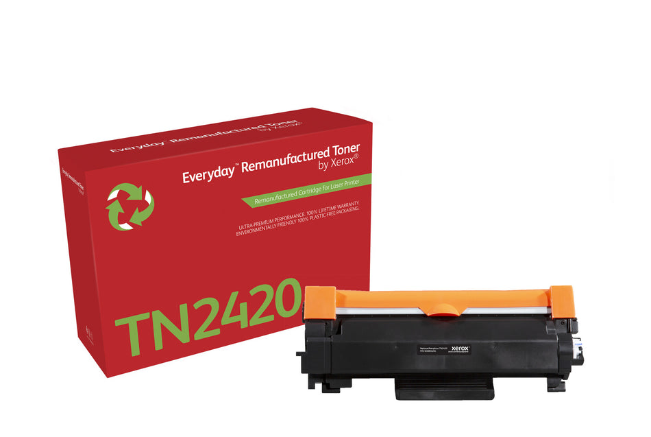 Everyday Remanufactured Everyday™ Mono Remanufactured Toner by Xerox compatible with Brother TN2420, High capacity