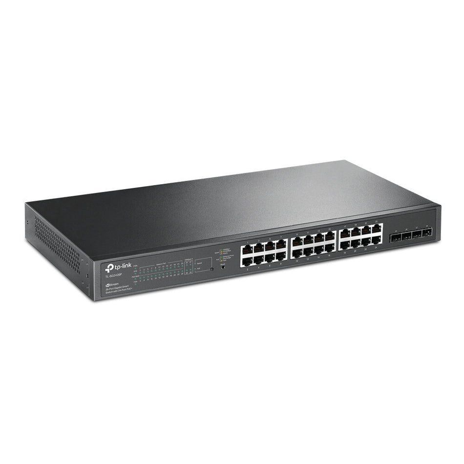 TP-Link JetStream 28-Port Gigabit Smart PoE Switch with 24-Port PoE+