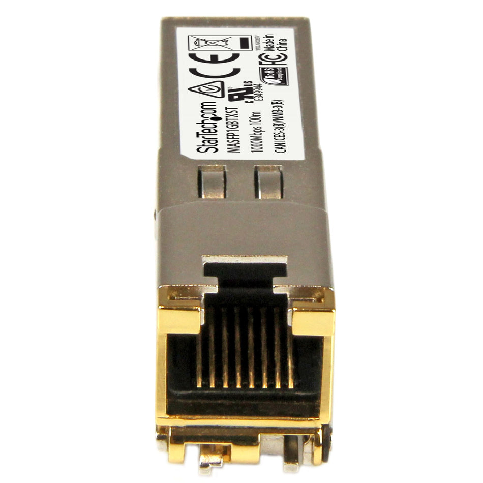 StarTech.com Cisco Meraki MA-SFP-1GB-TX Compatible SFP Module - 1000BASE-T - SFP to RJ45 Cat6/Cat5e - 10/100/1000 Mbps - RJ-45 100m - Cisco Meraki MS225, MX400, MS250