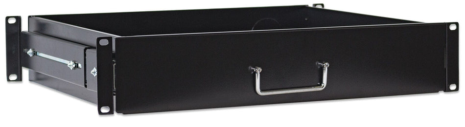 Intellinet 19" Drawer Shelf, 2U, Shelf Depth 350mm, Max 30kg, Black, Three Year Warranty