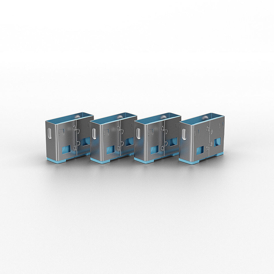 Lindy USB Port Blocker - Pack of 4, Colour Code: Blue