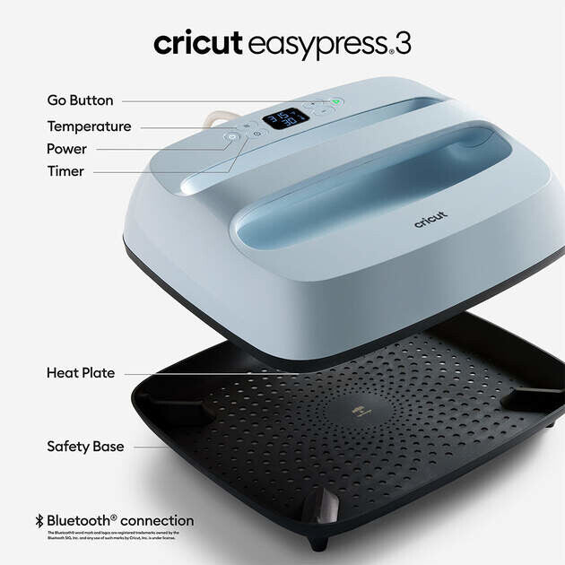 Cricut EasyPress 3 Blue, Black 300 x 250 mm 205 °C Built-in display