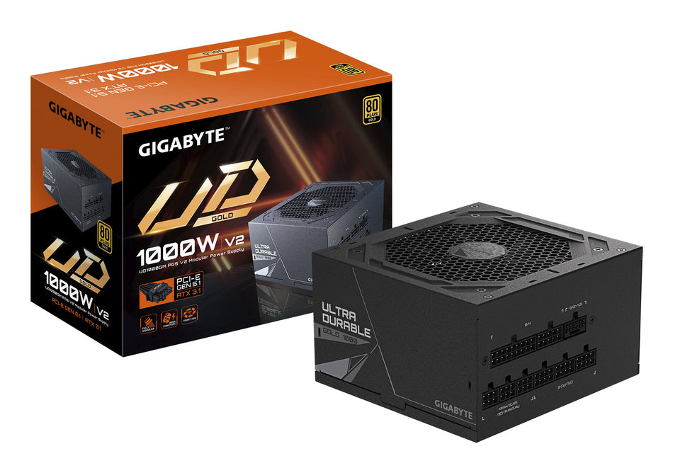 GIGABYTE UD1000GM PG5 V2 Power Supply Unit- PCIe Gen 5.1, 80 PLUS Gold, Fully Modular Design, 120mm Fan, ATX 3.1 compatible, EU Plug