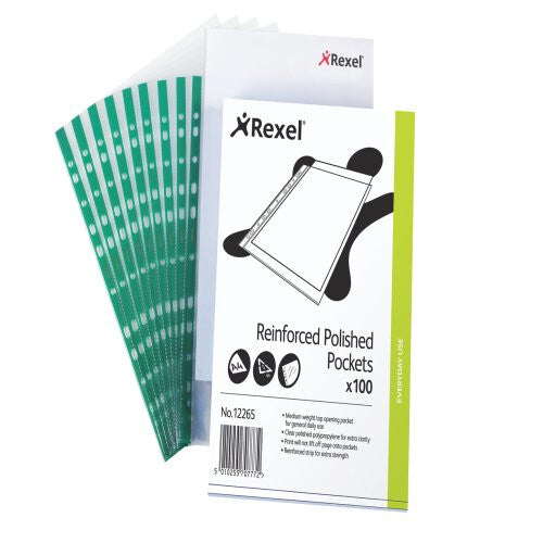 Rexel Reinforced Top Opening Pockets (100)