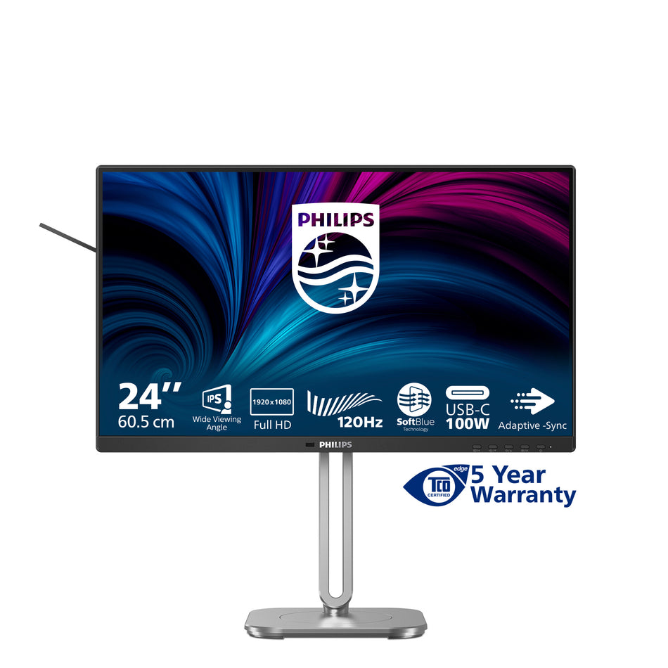 Philips 4000 series 24B2U4301/00 computer monitor 60.5 cm (23.8") 1920 x 1080 pixels Full HD LCD Grey