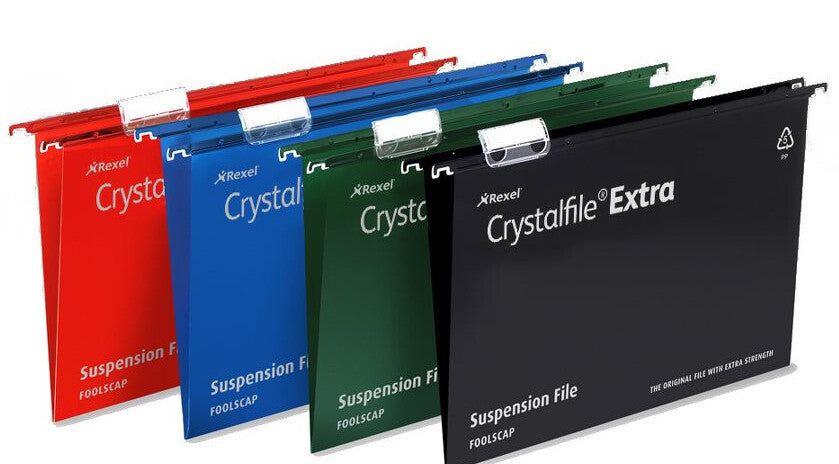 Rexel Crystalfile Extra Foolscap Suspension File 15mm Blue (25)