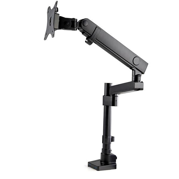 StarTech.com Desk Mount Monitor Arm with 2x USB 3.0 ports - Pole Mount Full Motion Single Arm Monitor Mount for up to 34" VESA Display - Ergonomic Articulating Arm - Desk Clamp/Grommet