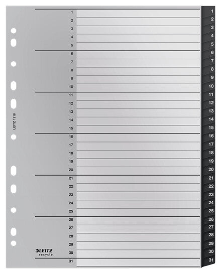 Leitz 12180000 tab index Numeric tab index Polypropylene (PP) Black, White