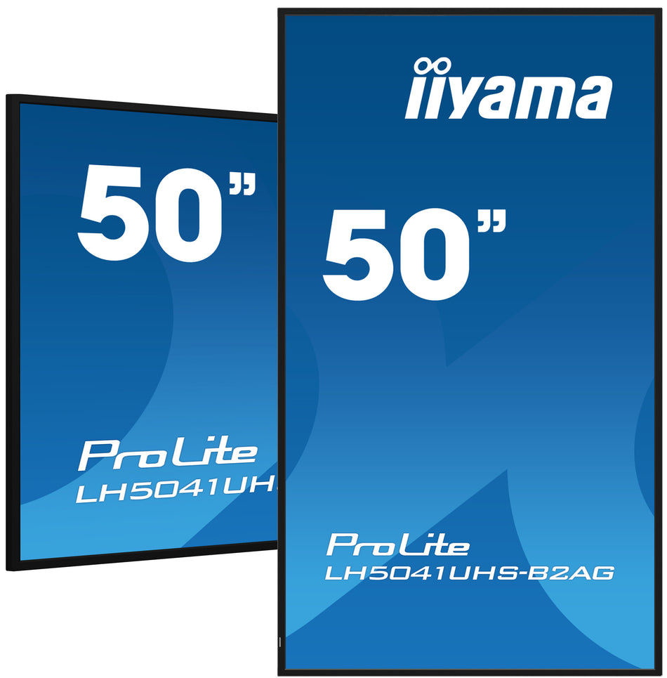 iiyama 50" Professional Digital Signage display with 4K UHD resolution and 24/7 operating time