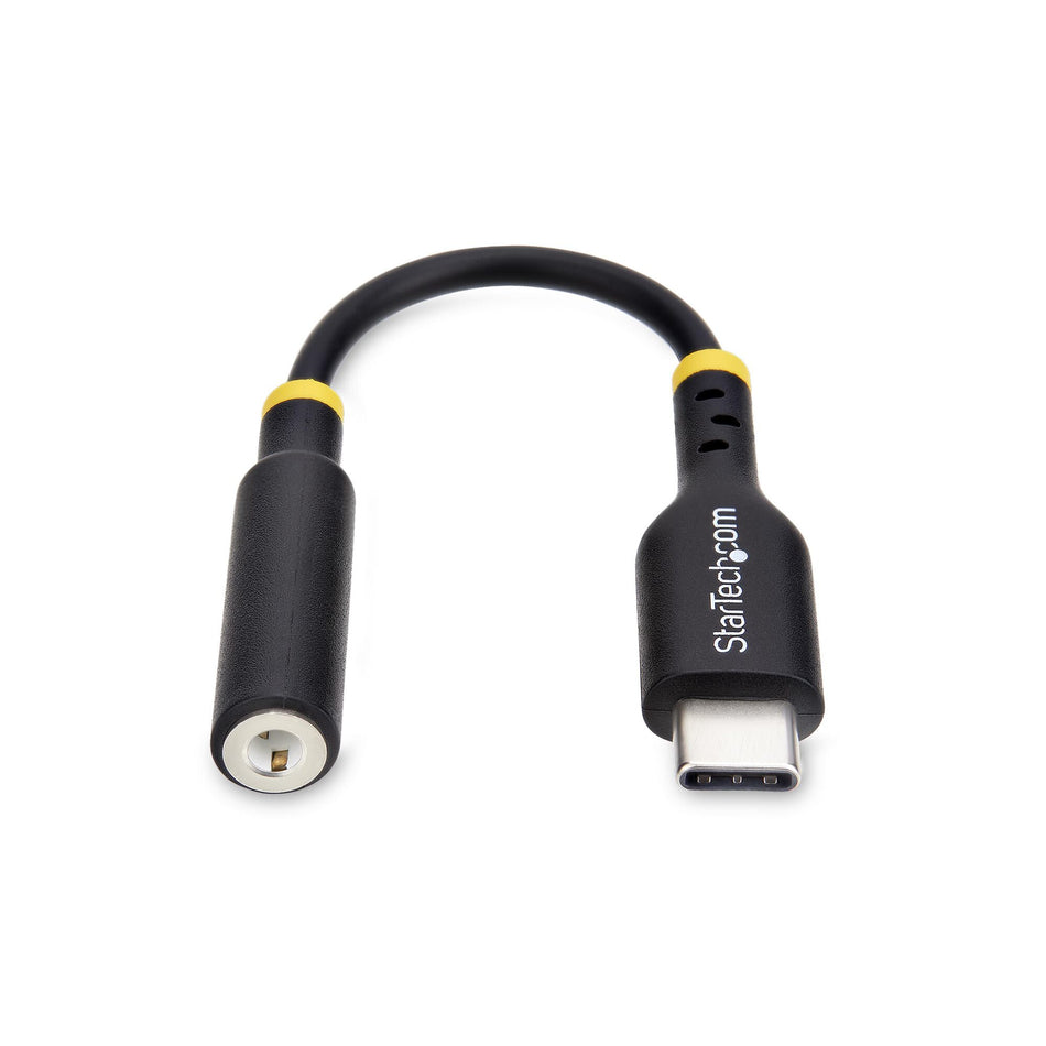 StarTech.com 5in (12.7cm) USB-C to 3.5mm TRRS Headphone/Headset Jack Audio Adapter, USB Type-C Aux Dongle, 32-bit DAC, Supports USB-C/Thunderbolt, Laptop/Phone/Tablet