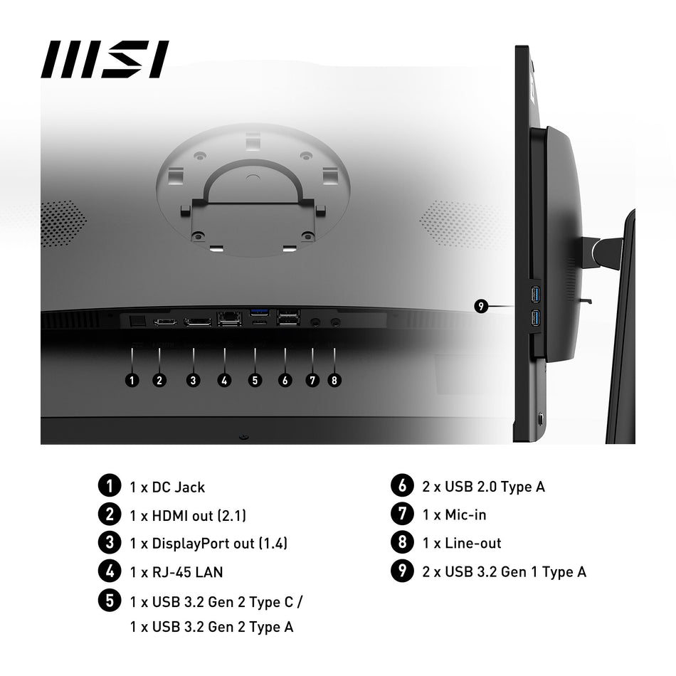 MSI Pro AP242P 14M Intel Core i7 14700 All in One PC Barebone, (NO RAM, NO Storage, NO OS), 23.8 Inch IPS Screen/UHD Graphics/Type-C/USB/LAN/HDMI/DP/WiFi 6E/BT 5.3/VESA