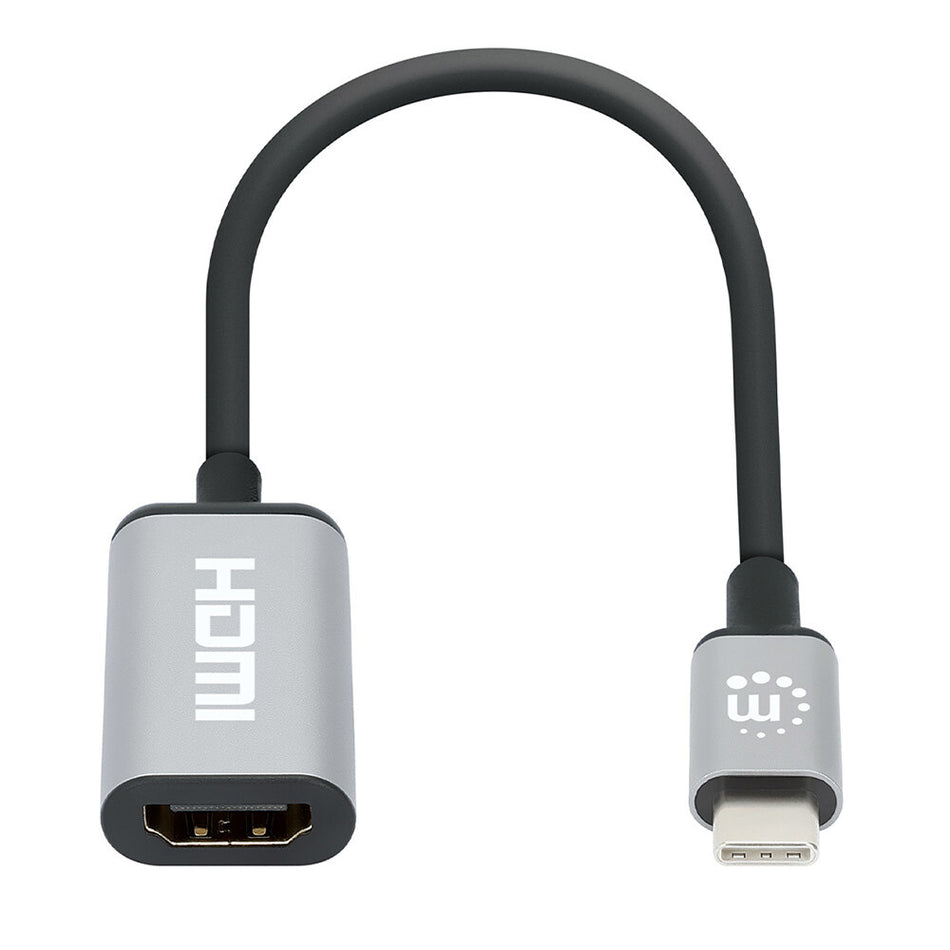 Manhattan 153706 video cable adapter 0.15 m USB Type-C HDMI Type A (Standard) Black, Silver